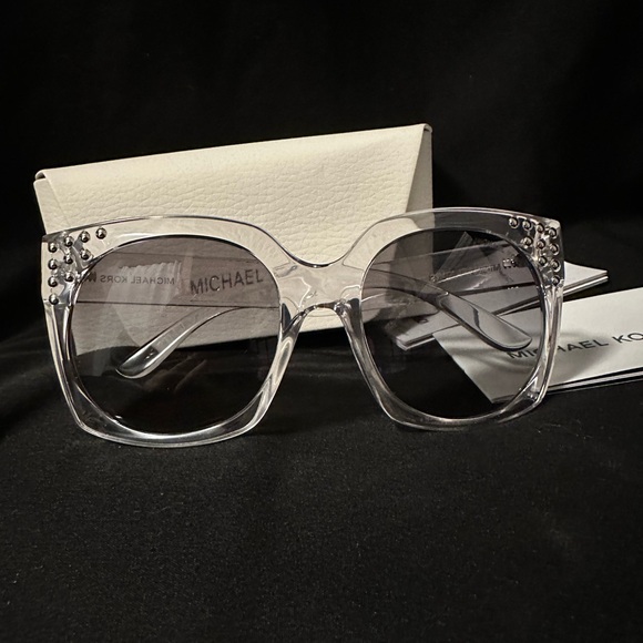 Michael Kors Women's Sunglasses with Crystal Accents - Clear and Silver - Picture 3 of 11